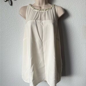 Ann Taylor embellished sleeveless blouse